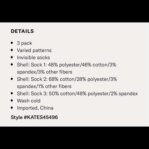 3 Pack KATE SPADE Multi FOX No Show Socks NWT - Picture 8 of 8